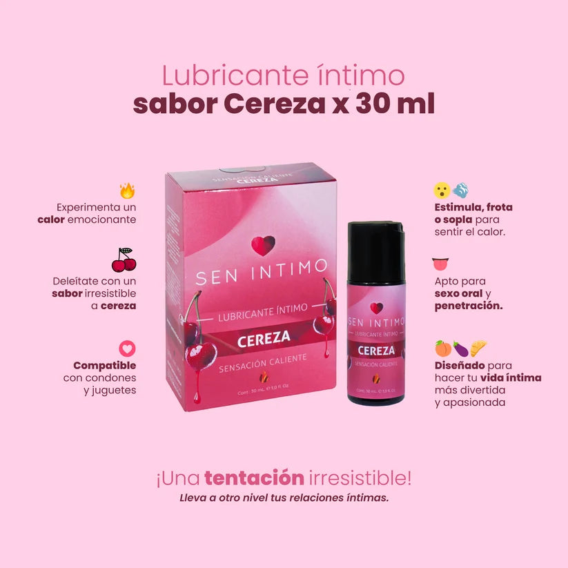 Gel Lubricante Sabor Cereza 🍒 – Efecto Calor