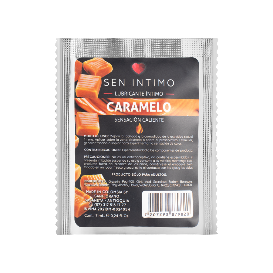 Gel Lubricante sabor Caramelo - Efecto calor