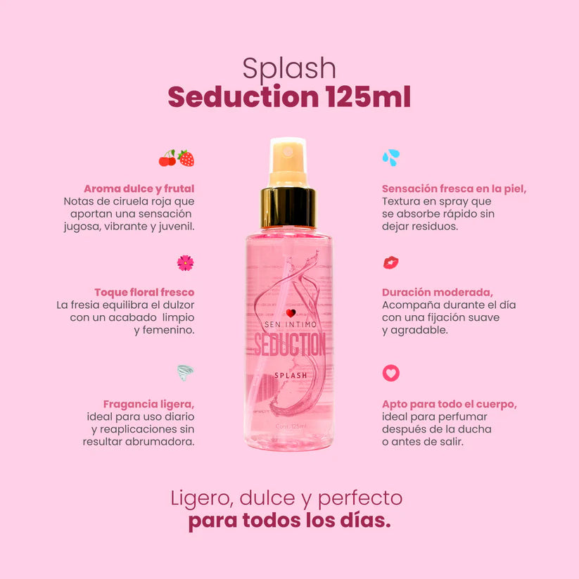 Splash con Pheromonas Seduction con notas dulces de ciruela 125ml