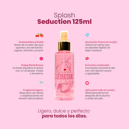 Splash con Pheromonas Seduction con notas dulces de ciruela 125ml