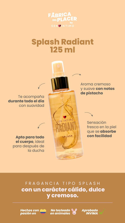 Splash con Pheromonas Radiant con notas de Pistacho 125ml