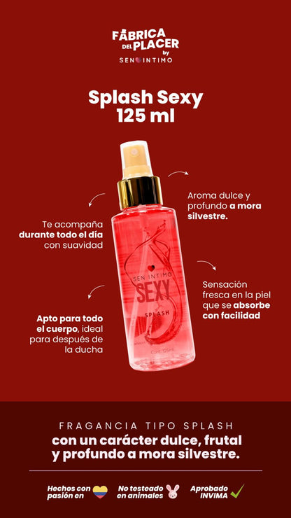 Splash con Pheromonas Sexy con notas de mora silvestre 125ml