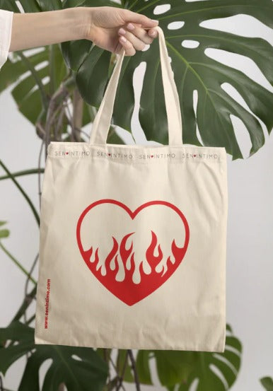 Tote Bag Corazón en llamas ❤️‍🔥