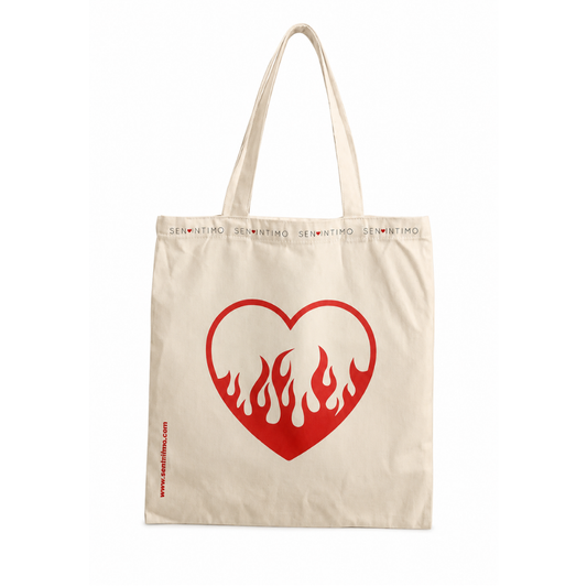 Tote Bag Corazón en llamas ❤️‍🔥
